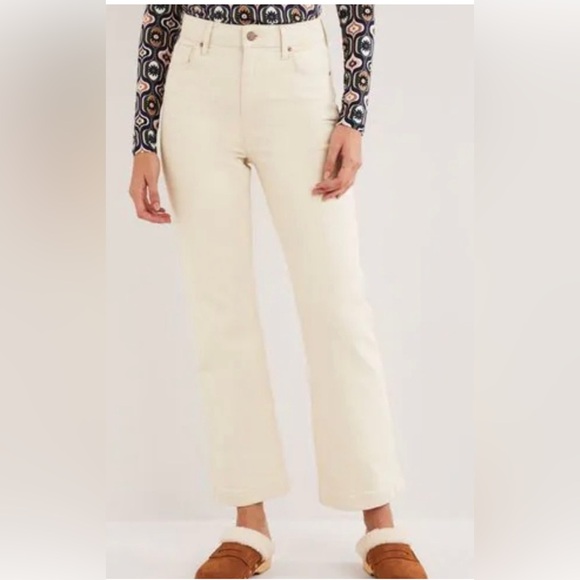 Boden Denim - NWT Boden Cropped Flare High-Rise Jeans Cream Size 18 US